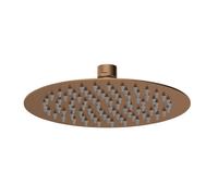 Nuie Round Thin Fixed Shower Head | Brushed Bronze | Stainless Steel | 200mm