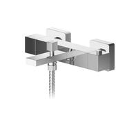 Nuie Sanford Wall Mounted Thermostatic Bath Shower Mixer Tap | Chrome | Brass | 252mm x 40mm x 145mm