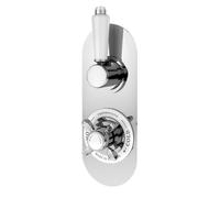 Nuie Selby Traditional Twin Concealed Thermostatic Shower Valve | Chrome | Metal/Plastic | 80mm x 215mm x 135mm