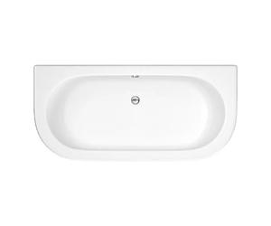 Nuie Shingle Double Ended Back To Wall Bath and Bath Panel | White | Acrylic | 1700mm