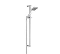 Nuie Shower Slide Rail Kit with Rectangular Handset | Chrome | Metal | 660mm x 660mm x 70mm