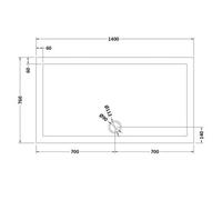 Nuie Slate Grey Rectangular Shower Tray, Slim 40 mm Pearlstone Matrix, 800 X 1300 mm