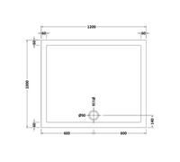 Nuie Slate Grey Rectangular Slimline Shower Tray 1300 X 800mm - 40mm, Pearlstone Matrix