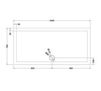 Nuie Slate Grey Rectangular Slimline Shower Tray - Pearlstone Matrix, 800 X 1300 X 40 mm