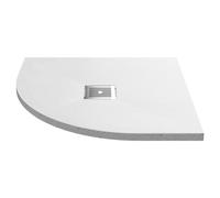 nuie NLT61105 Modern Bathroom Slimline Quadrant Shower Tray - Grill Not Included, 800mm x 800mm, Slate White