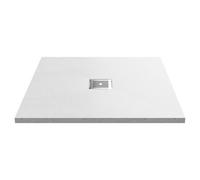Nuie Slimline Square Shower Tray | Slate White | Acrylic/Stone Resin | 900mm x 900mm