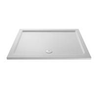 Nuie Slip Resistant Rectangular Shower Tray with Centre Edge Waste | White | Acrylic/Stone Resin | 1300mm x 800mm