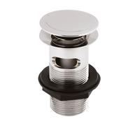 Nuie Slotted Push Button Basin Waste | Chrome | Brass | 61mm x 97mm x 61mm