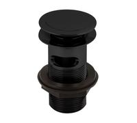 Nuie Slotted Push Button Basin Waste | Matt Black | Stainless Steel | 61mm x 61mm x 97mm