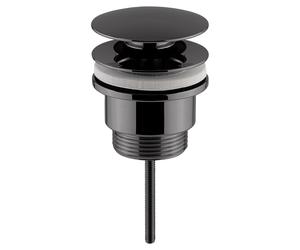 Nuie Slotted & Un-Slotted Universal Push Button Basin Waste | Brushed Pewter | Brass | 63mm x 110mm x 63mm