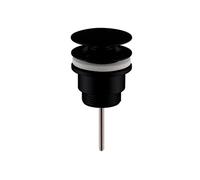 Nuie Slotted & Un-Slotted Universal Push Button Basin Waste | Matt Black | Brass | 63mm x 110mm x 65mm