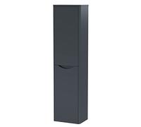 nuie SML1462 Lunar Modern Bathroom Wall Hung 2 Door Tall Unit, 350mm, Soft Black