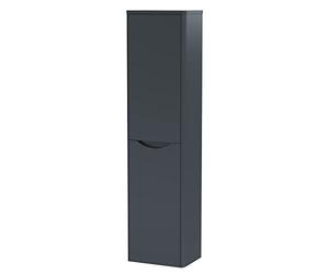 nuie SML1462 Lunar Modern Bathroom Wall Hung 2 Door Tall Unit, 350mm, Soft Black