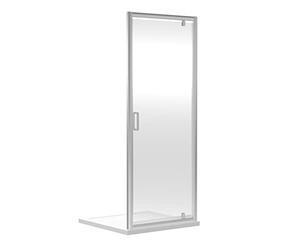 nuie SQPD90 Rene Modern Bathroom Reversible 6mm Toughened Safety Glass Pivot Shower Door, 900mm, Chrome
