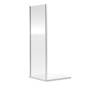 nuie SQSP90 Rene Modern Bathroom Reversible 6mm Toughened Safety Glass Shower Side Panel, 900mm, Satin Chrome