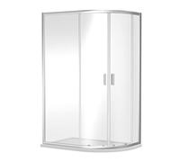 nuie SQU108 Rene Modern Bathroom Reversible 6mm Toughened Safety Glass Offset Quadrant Shower Enclosure, 1000mm x 800mm, Chrome
