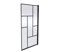 Nuie Square Block Framed Hinged Bath Screen - 8mm