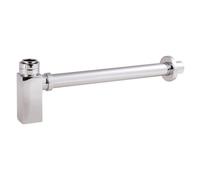 Nuie Square Bottle Trap with extension Tube | Chrome | Stainless Steel | 300mm