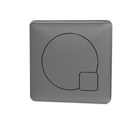 Nuie Square Dual Flush Push Button | Brushed Pewter | Plastic | 70mm x 70mm x 99mm