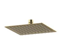 Nuie Square Fixed Shower Head | Brushed Brass | Stainless Steel | 200mm