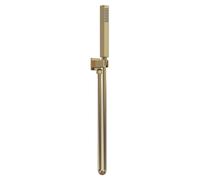Nuie Square Shower Handset with Hose and Bracket | Brushed Brass | 25mm x 1700mm x 55mm