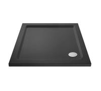 Nuie Square Shower Tray with Corner Waste | Slate Grey | Plastic/Stone Resin | 800mm x 800mm