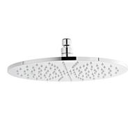 Nuie STY071 ǀ Modern Bathroom Round LED Fixed Wall and Ceiling Mounted Shower Head, 300mm x 300mm, Chrome
