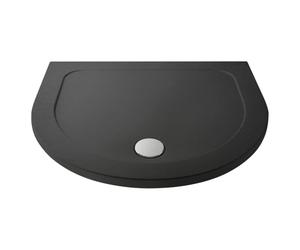 nuie TR71095 Modern Bathroom D Shape Slimline Pearlstone Shower Tray, 1050mm, Slate Grey