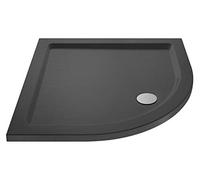 Nuie TR71097 | Modern Bathroom Quadrant Slimline Pearlstone Shower Tray, 760mm x 760mm, Slate Grey