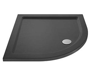 Nuie TR71097 | Modern Bathroom Quadrant Slimline Pearlstone Shower Tray, 760mm x 760mm, Slate Grey