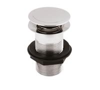 Nuie Unslotted Push Button Basin Waste | Chrome | Brass | 61mm x 97mm x 61mm