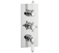 Nuie Victorian Triple Concealed Thermostatic Shower Valve | Chrome | Brass | 120mm x 280mm x 135mm