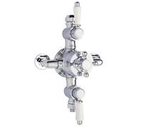 Nuie Victorian Triple Exposed Thermostatic Shower Valve | Chrome | Metal | 179mm x 333mm x 134mm