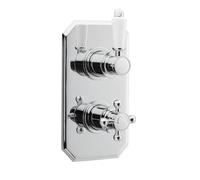 Nuie Victorian Twin Concealed Thermostatic Shower Valve | Chrome | Brass | 120mm x 210mm x 135mm