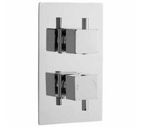 Nuie Volt Twin Thermostatic Shower Valve With Diverter, Polished Brass - Jty302