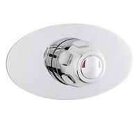 Nuie VSQ3 Commercial ǀ Modern Bathroom Concealed Sequential Thermostatic Shower Valve with Round Handle, 110mm x 200mm, Chrome, Silver