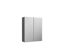 nuie Wall Hung 2 Door Mirror Unit (50/50), 600mm, Satin Grey
