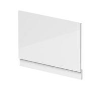 Nuie Waterproof Shower Bath End Panel, High Gloss White Bath Shower Panel For Straight Baths, 800mm
