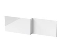 Nuie Waterproof Square Shower Bath Front Panel | Gloss White | MFC | 1700mm