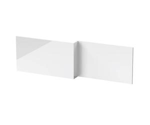 Nuie Waterproof Square Shower Bath Front Panel | Gloss White | MFC | 1700mm