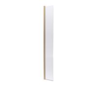 Nuie Wetroom Concealed Hinged Return Screen with Fittings | Brushed Brass | Aluminium | 300mm x 1850mm