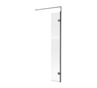 Nuie Wetroom Hinged Return Screen with Fittings | Brushed Pewter | Aluminium | 300mm x 1850mm