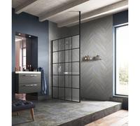Nuie Wetroom Shower Screen Ceiling Post | Matt Black | Aluminium | 3000mm