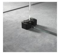Nuie Wetroom Shower Screen Support Foot | Matt Black | Brass | 45mm x 45mm x 25mm
