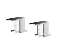 nuie WIN308 Windon | Modern Bathroom Deck Mounted 3/4" Side Valves with Lever Handles, 55mm, Chrome