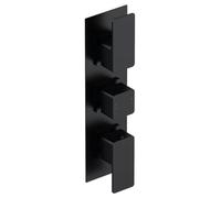 nuie WIN4TR03 Windon Modern Bathroom Concealed Square Triple Thermostatic Shower Valve with Diverter, 300mm, Matt Black