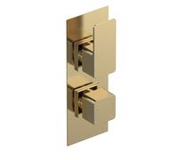 Nuie Windon Brushed Brass Twin Thermostatic Shower Valve - WIN8TW01