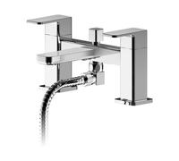 Nuie Windon Deck Mounted Bath Shower Mixer Tap and Kit | Chrome | Brass | 230mm x 136mm x 147mm