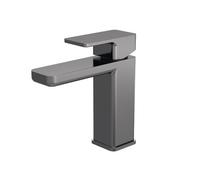Nuie Windon Mono Basin Mixer Tap with Push Button Waste | Brushed Pewter | Brass | 50mm x 160mm x 152mm