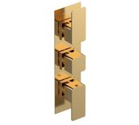 Nuie Windon Triple Concealed Thermostatic Shower Valve with Diverter | Brushed Brass | Metal | 80mm x 298mm x 135mm